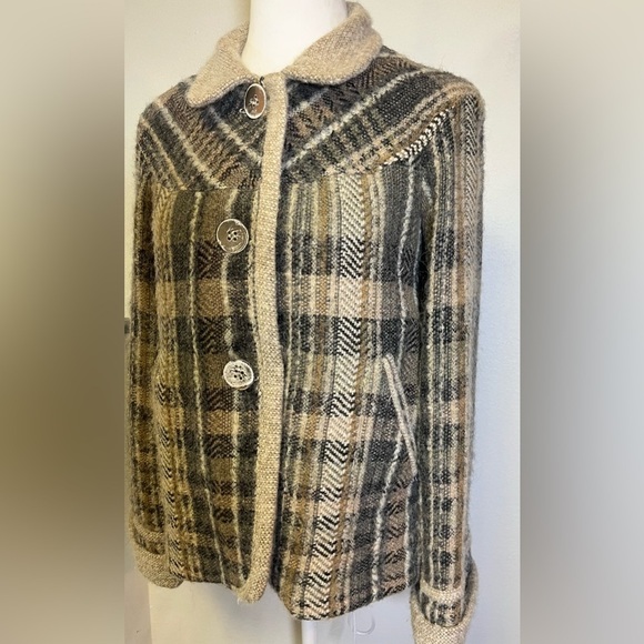 infinitif Paris Plaid Vintage Lush Soft Wool Blend Coat Jacket Made in Paris - Picture 1 of 10